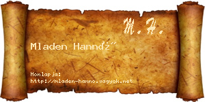 Mladen Hannó névjegykártya